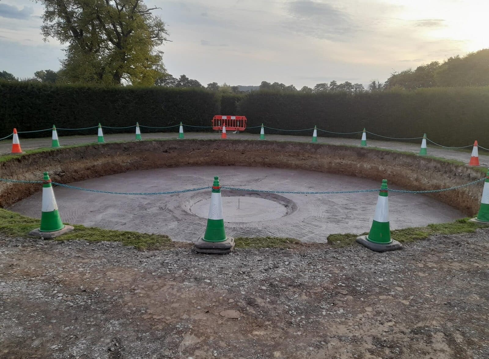 Circular excavation with prepared base for the reinforced concrete observatory