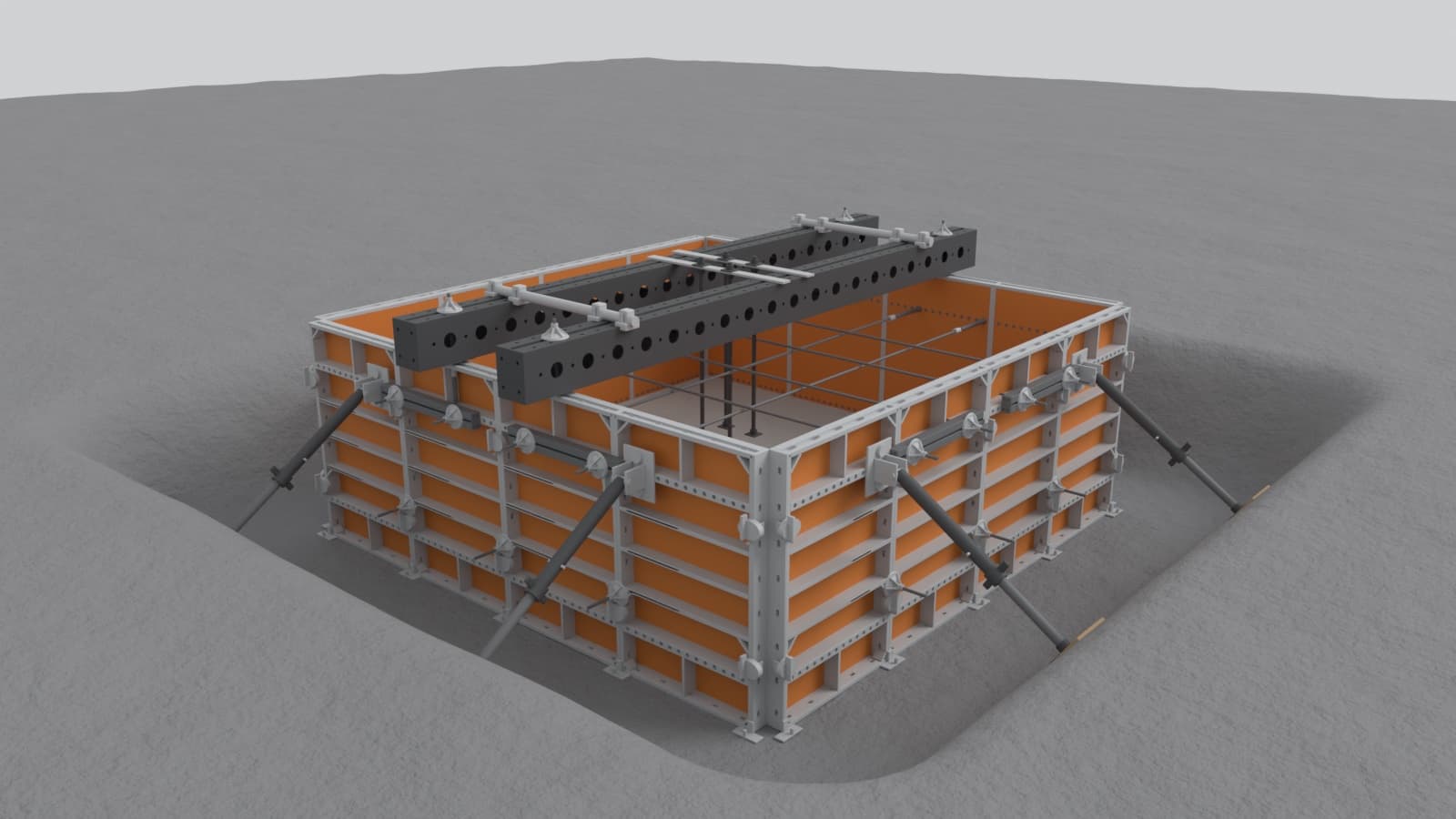 Doka Frami Pad Foundation Formwork for an Airport Hangar, Camberley