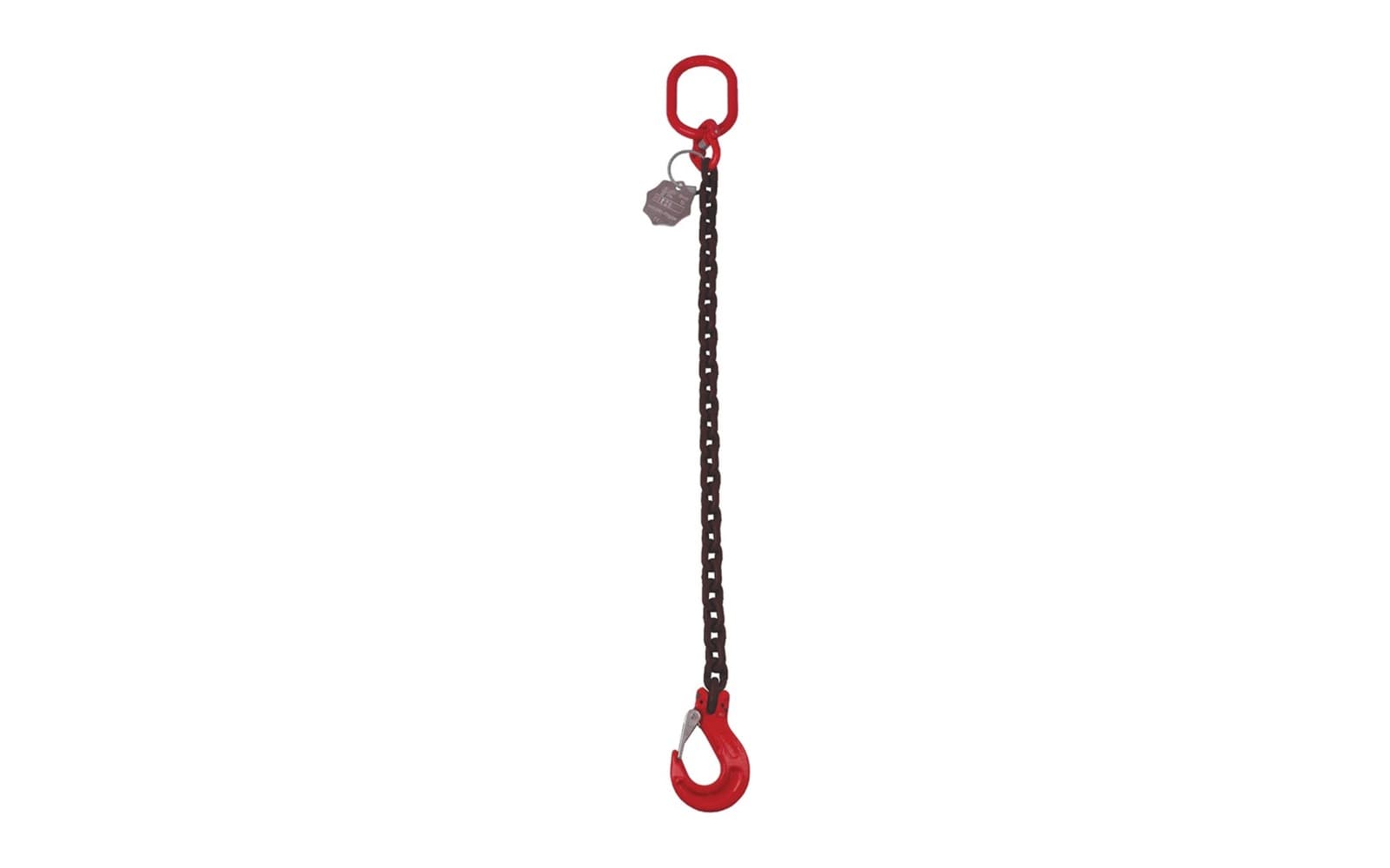 Drop chain: a single leg Grade 8 chain sling with master link and hook
