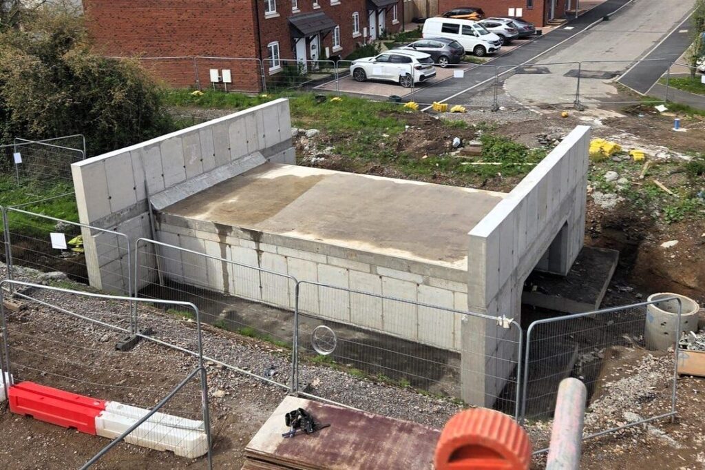 Completed reinforced concrete bridge